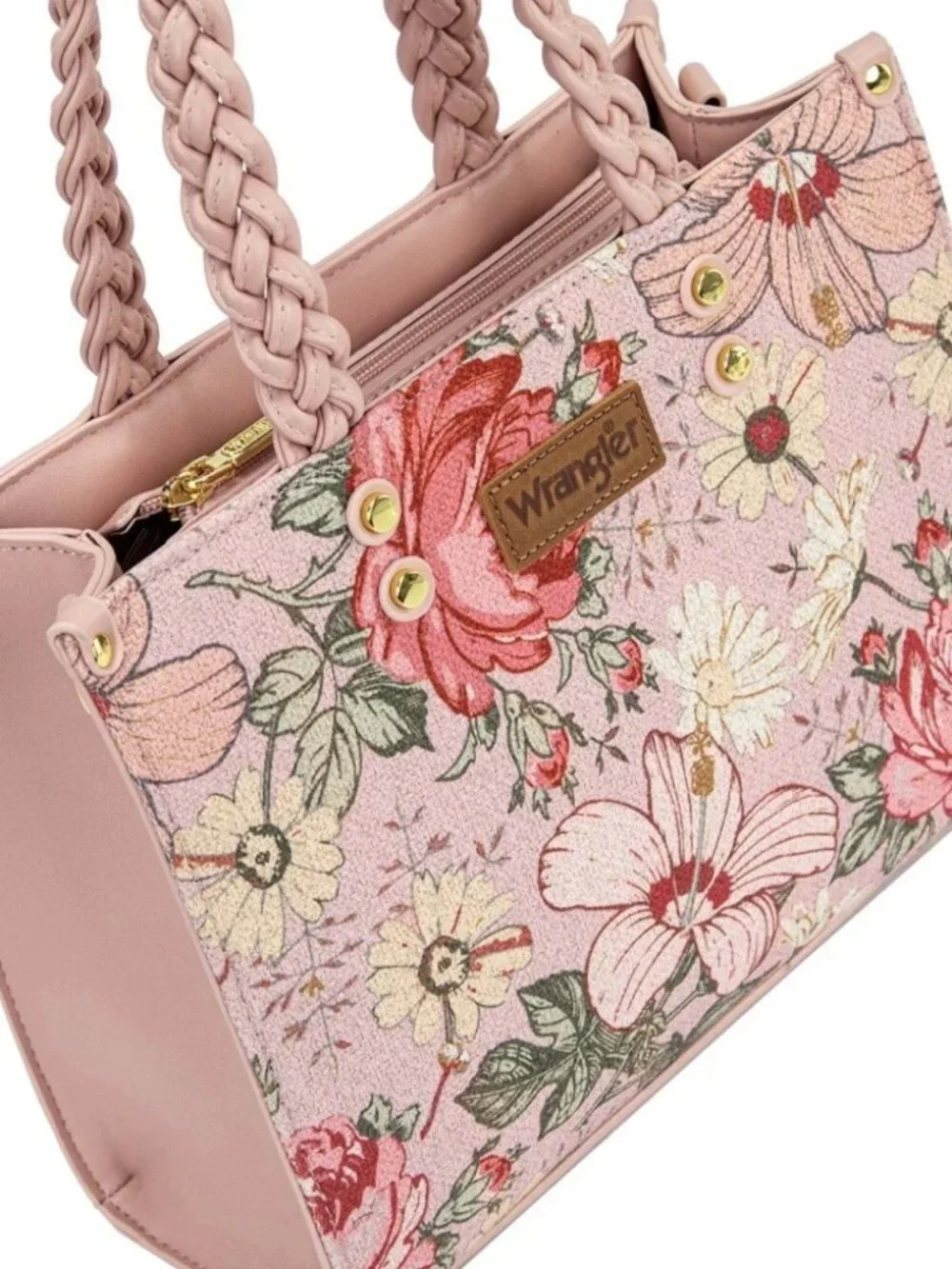 Wrangler Floral Print Braided Tote Bag Pink NWT